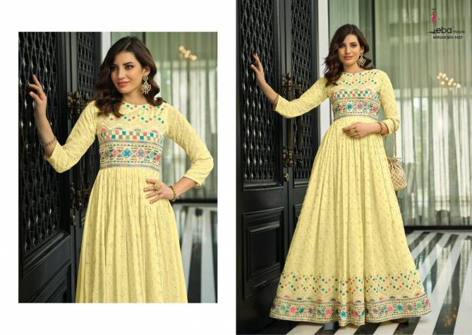 1437 Minakshi By Eba Georgette Embroidery Gown Wholesale Market In Surat